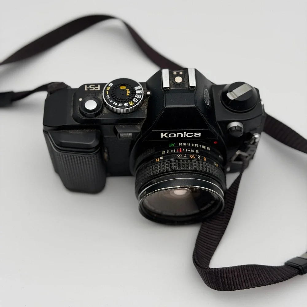 Konica FS-1 35mm SLR Film Camera with Hexanon AR 40mm f1.8 Lens & Hoya Filter